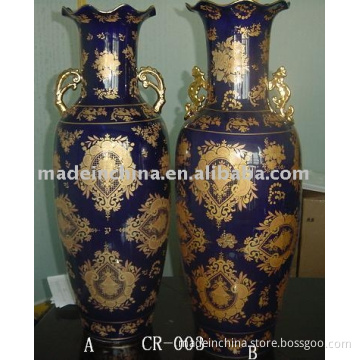Blue &amp; Black Porcelain Vase